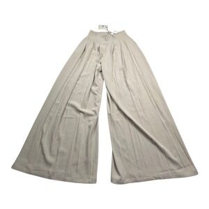 Love Bonito Wide Leg Pleated Palazzo‎ Pants Beige Size S